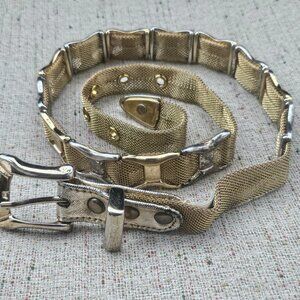 Vintage Belt Donna Kat Gold Metal Chain Ladies Waistband Size 26-27 inches